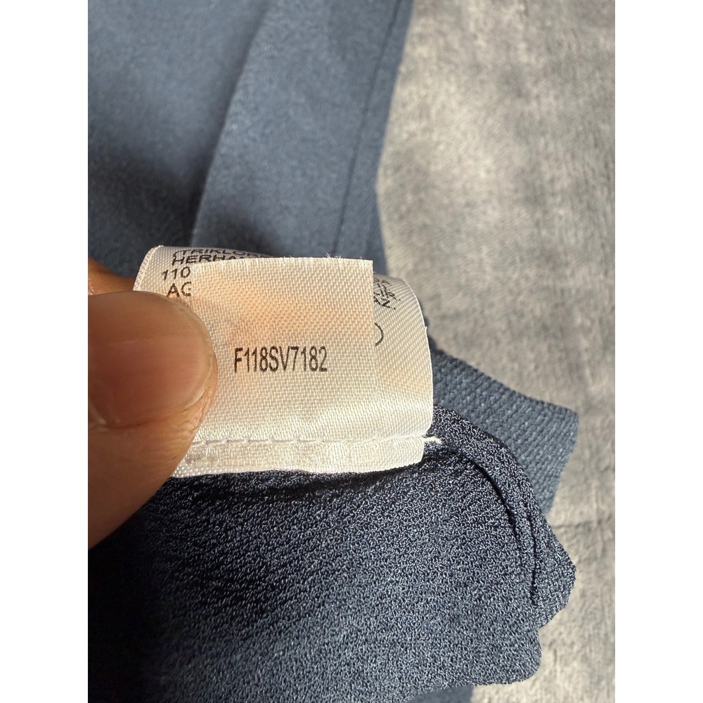 Tibi Blue Triacetate Blend V-Neck Blouse Long Sleeve Elastic Cuff XS F118SV7182 - Picture 6 of 12